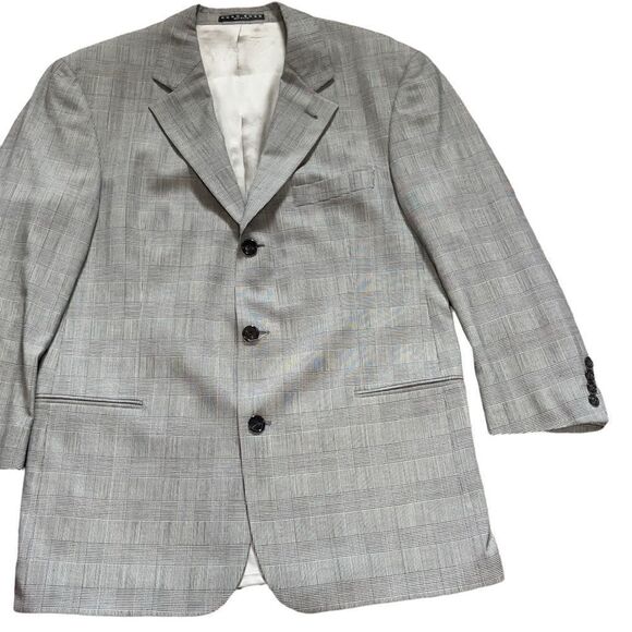 HUGO BOSS Plaid 3-Button Suit Jacket Sz 42R - Picture 4 of 14